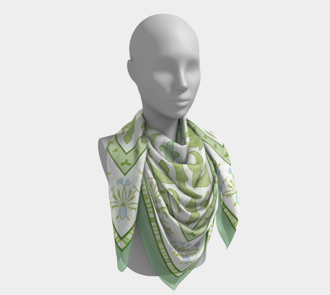 Green Chinoiserie Scarf