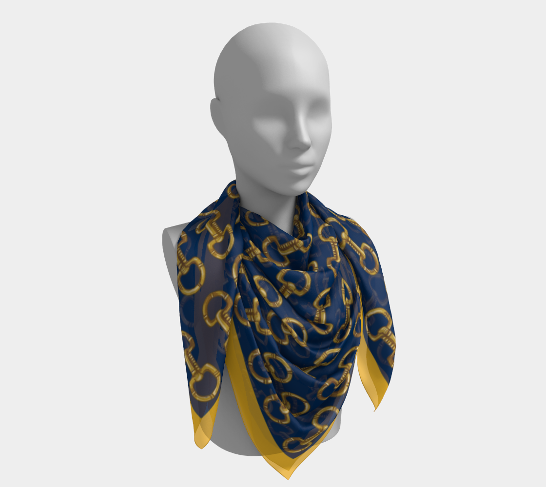 Blue Horse Bit Scarf
