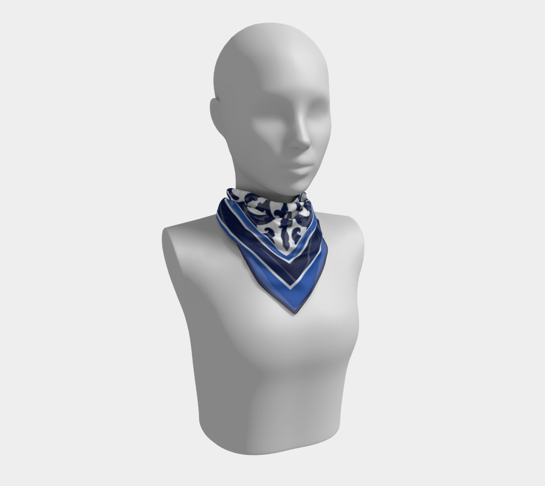 Dark Blue Chinoiserie Scarf
