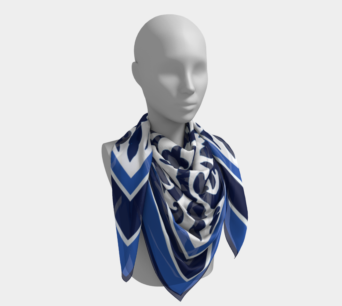Dark Blue Chinoiserie Scarf