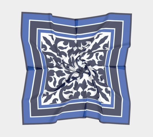 Dark Blue Chinoiserie Scarf