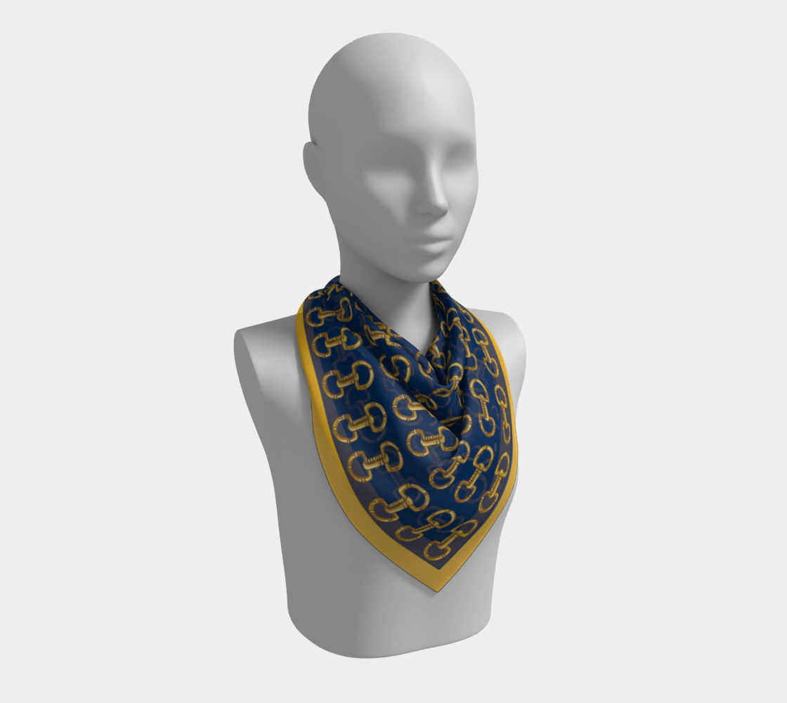 Blue Horse Bit Scarf