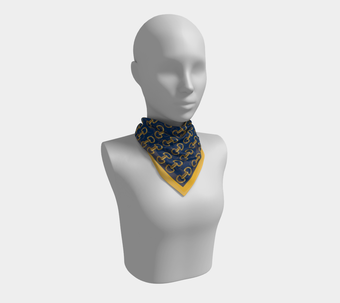 Blue Horse Bit Scarf