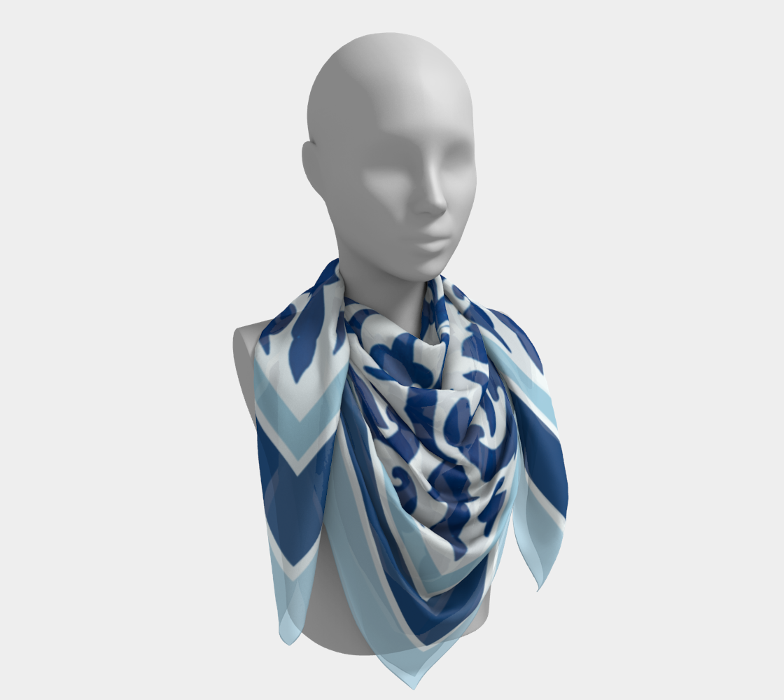 All the Blues Chinoiserie Scarf