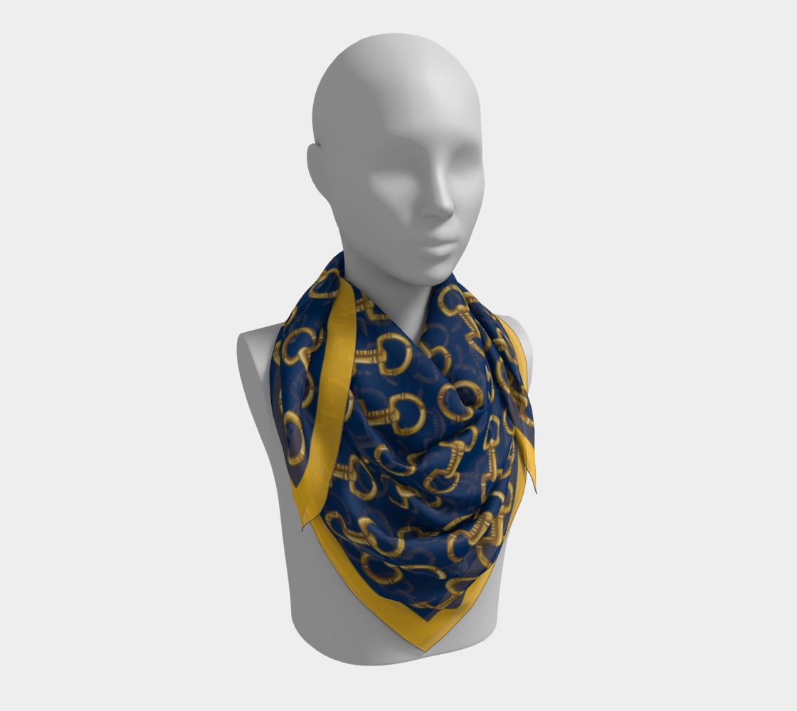 Blue Horse Bit Scarf
