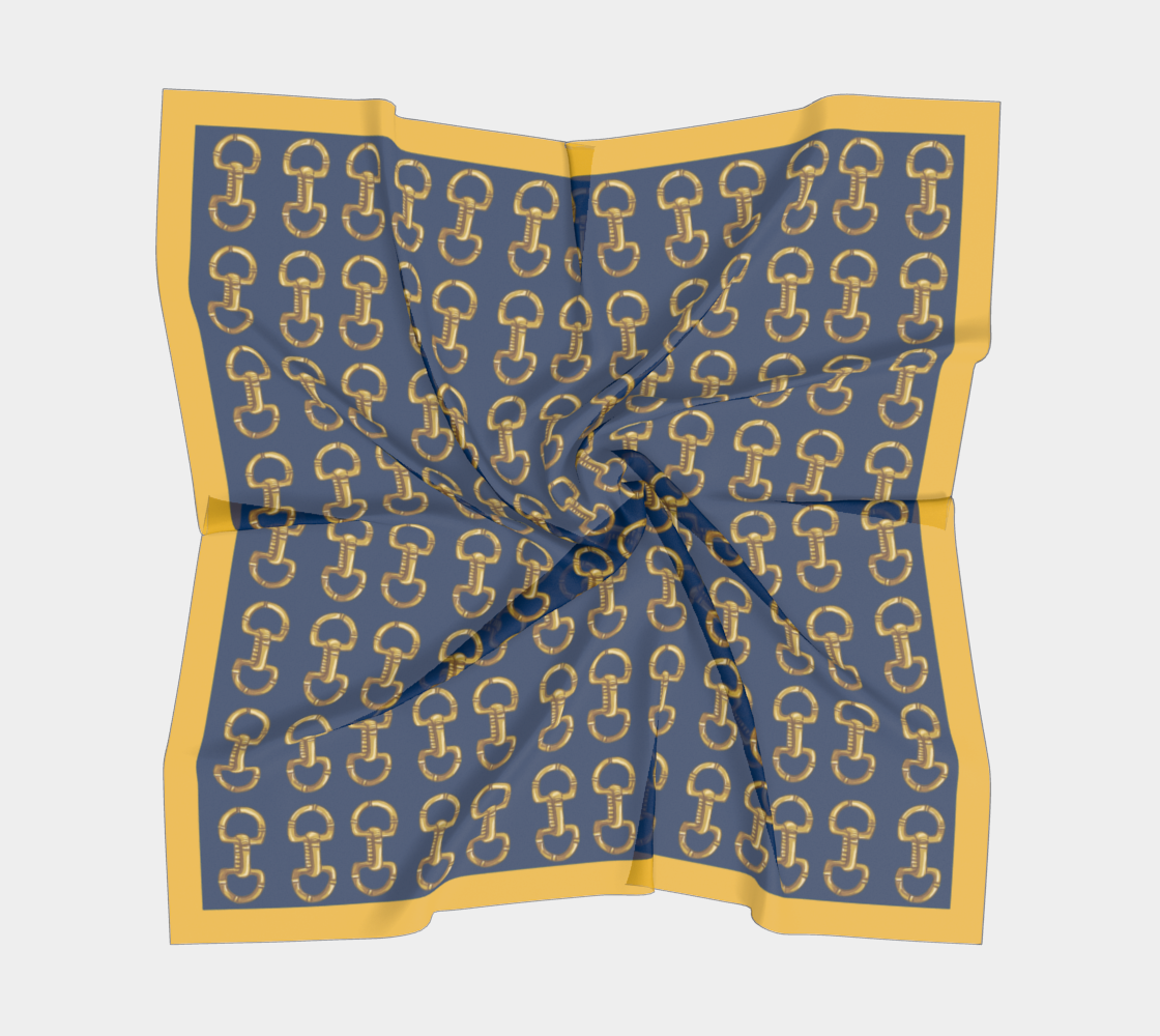 Blue Horse Bit Scarf