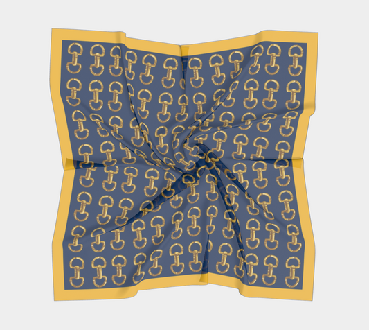 Blue Horse Bit Scarf