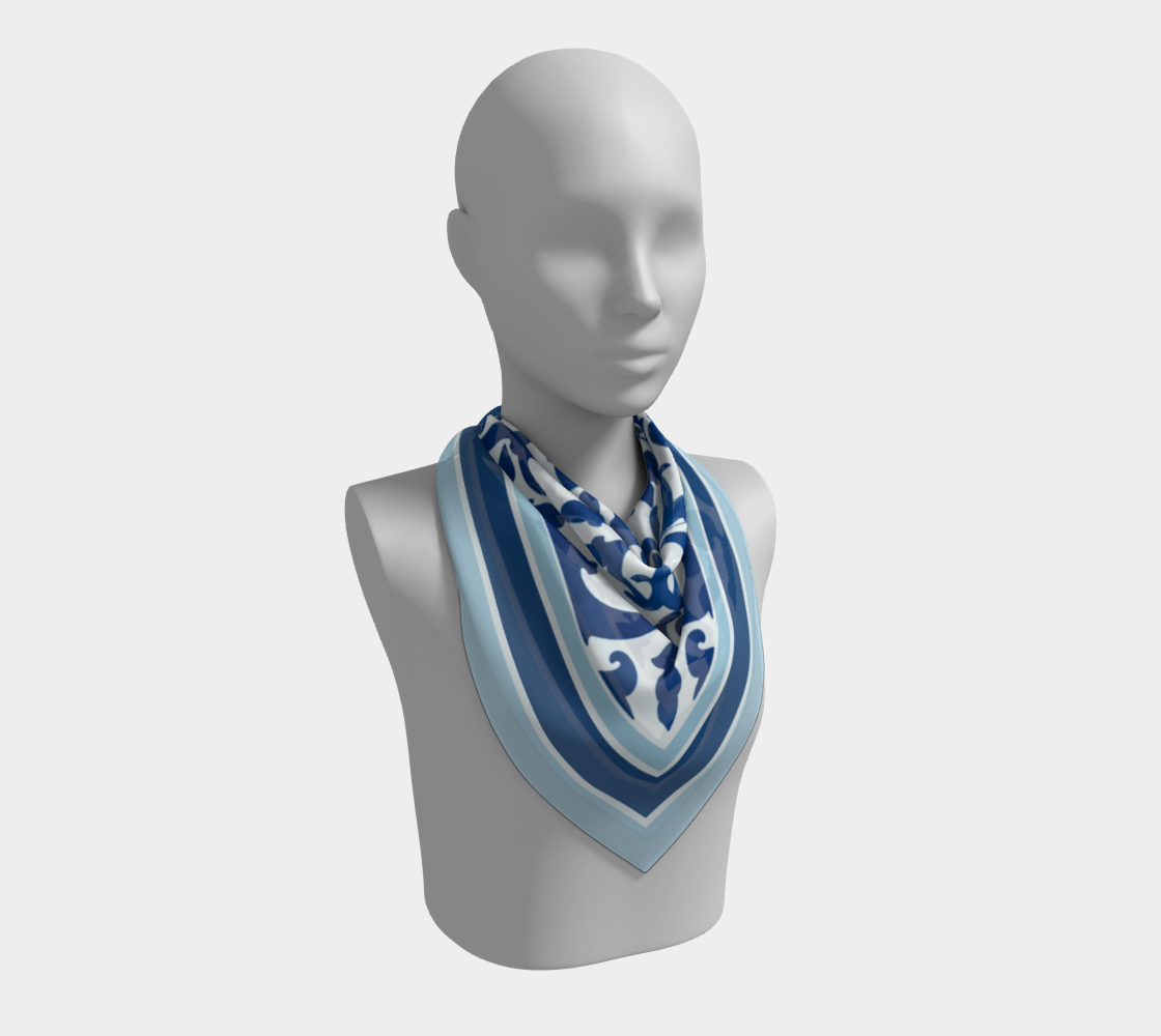 All the Blues Chinoiserie Scarf